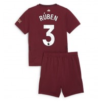 Camiseta Manchester City Ruben Dias #3 Tercera Equipación para niños 2024-25 manga corta (+ pantalones cortos)